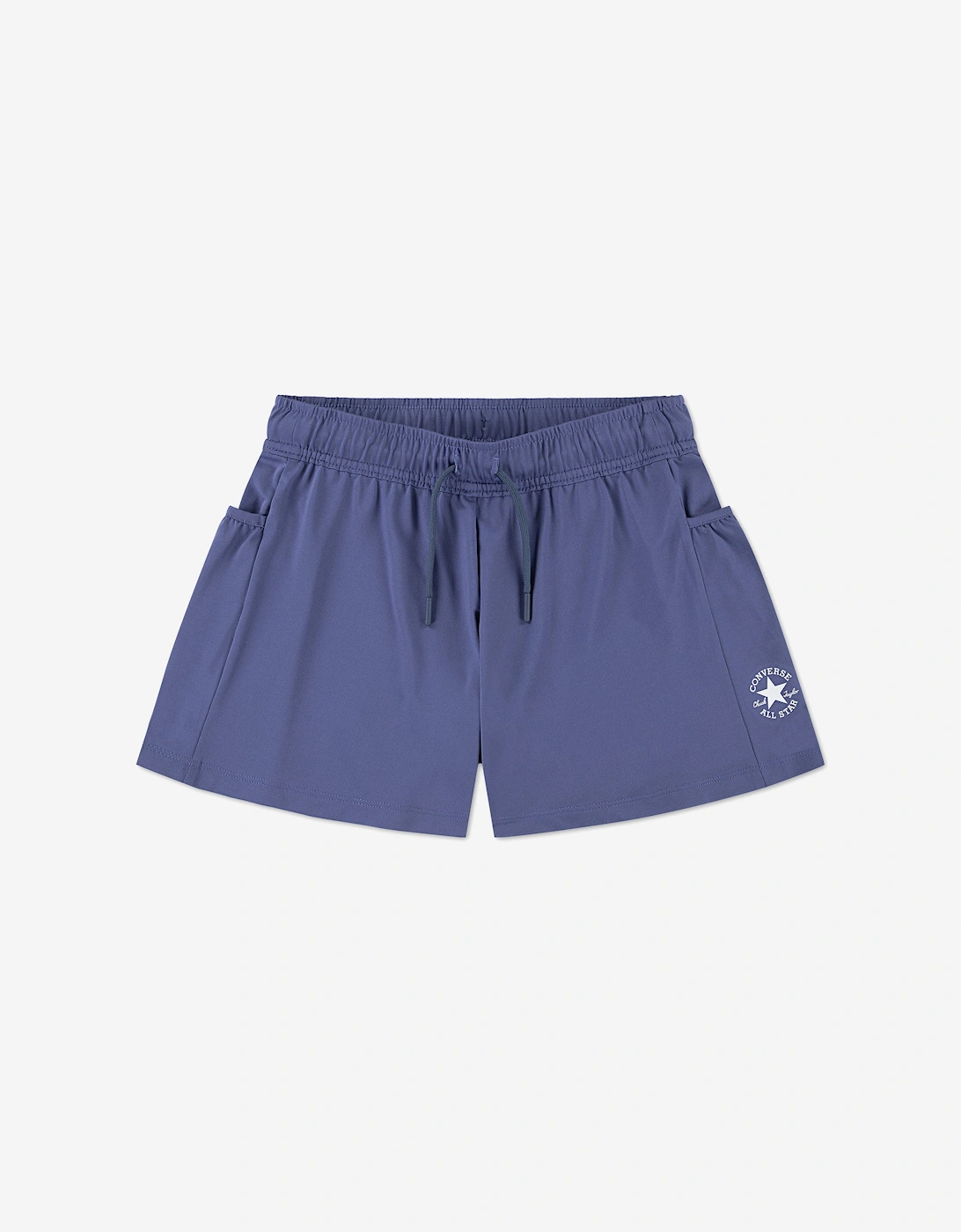 Girls Drapey Side Pocket Shorts in Blue, 6 of 5