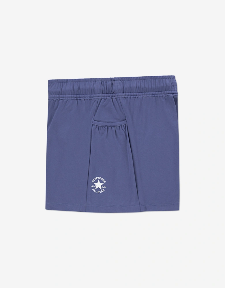 Girls Drapey Side Pocket Shorts in Blue