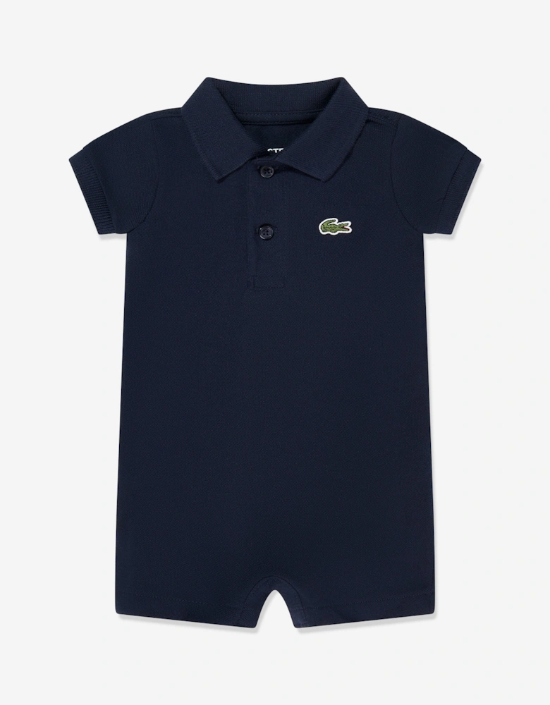 Baby Boys Core Polo Romper in Navy