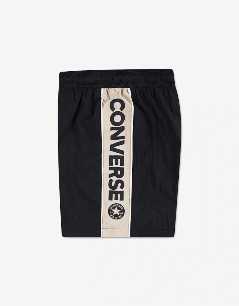 Boys SS Hit Piping Shorts in Black