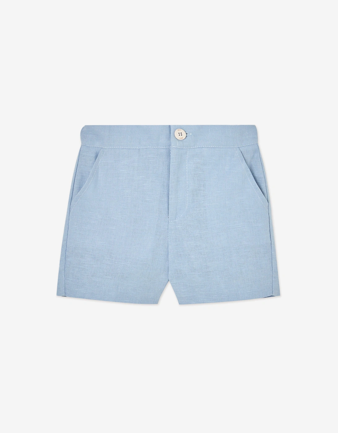 Boys Cotton and Linen Short Set in Blue