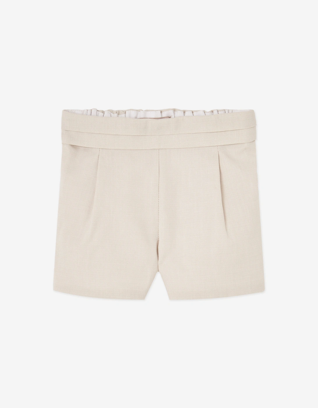 Baby Boys Cotton and Linen Woven Short Set in Beige