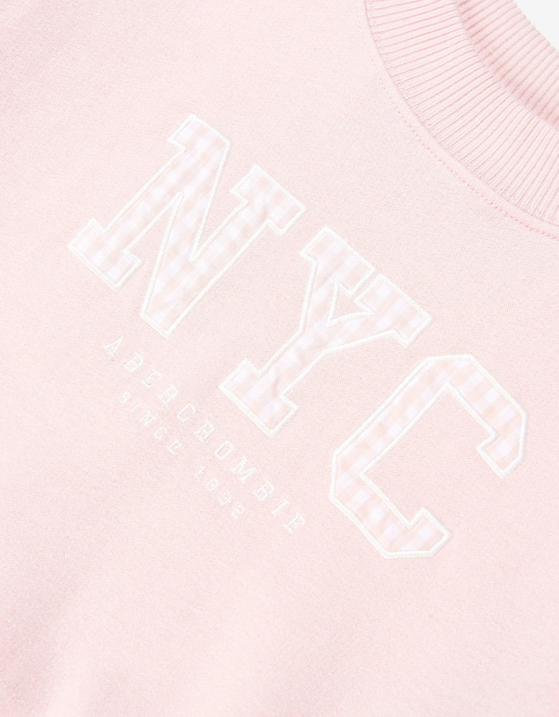 Girls NYC Gingham Sweatshirt in Pink
