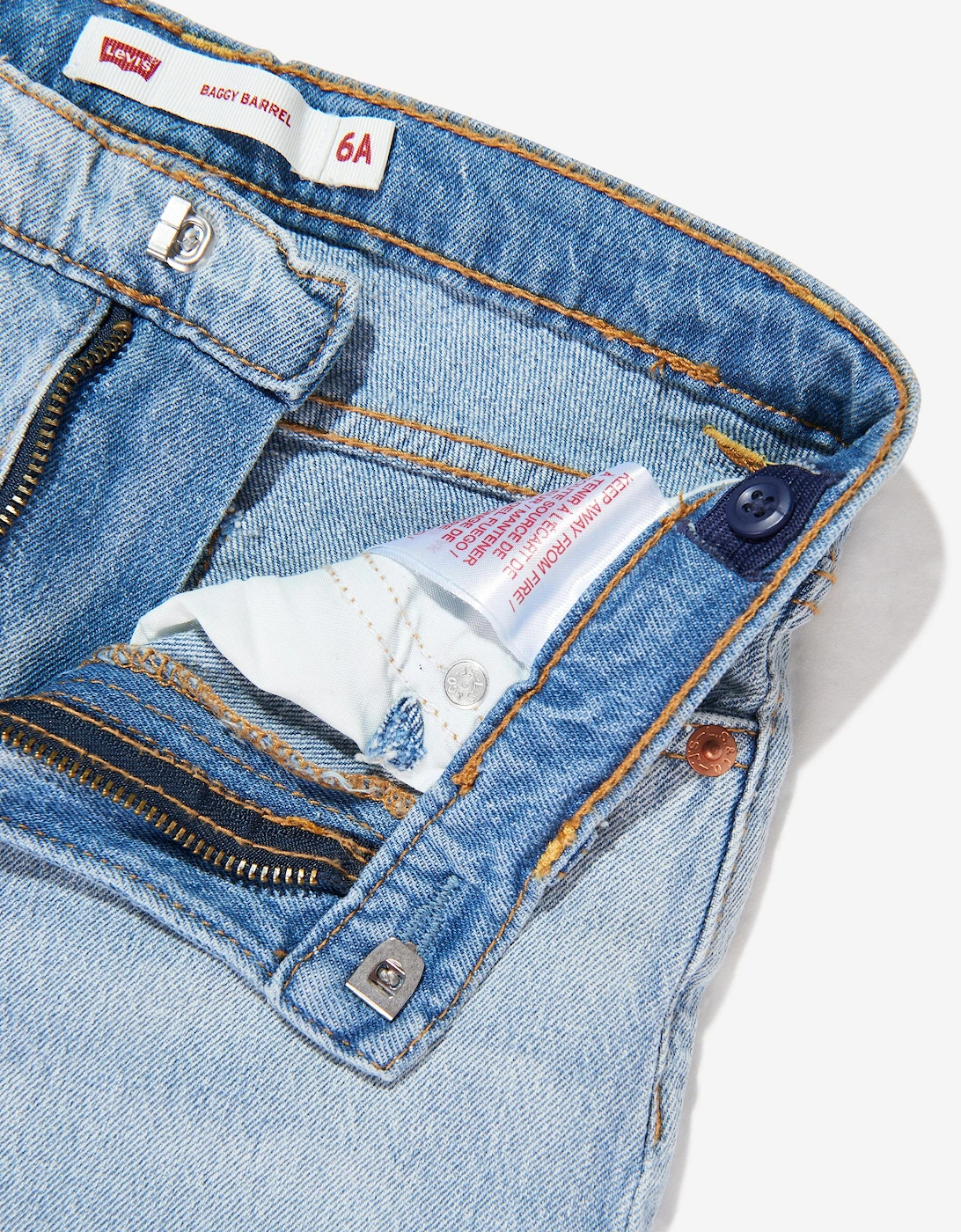 Girls Baggy Barrel Jeans in Blue