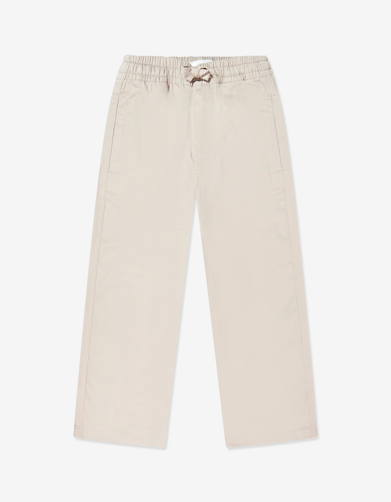Boys Baggy Chino Trousers in Beige