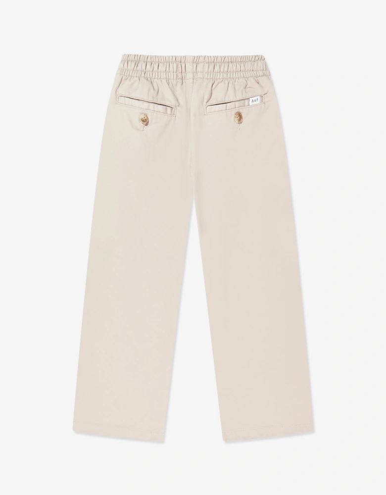 Boys Baggy Chino Trousers in Beige
