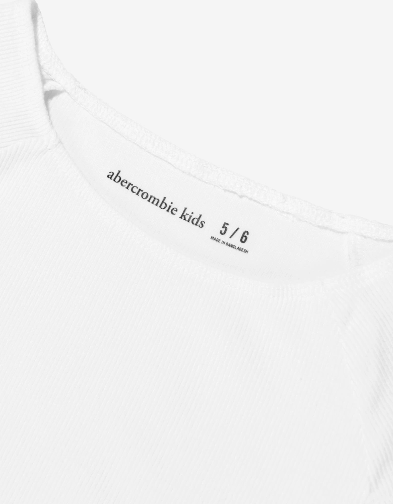 Girls Shoulder Play Top in White