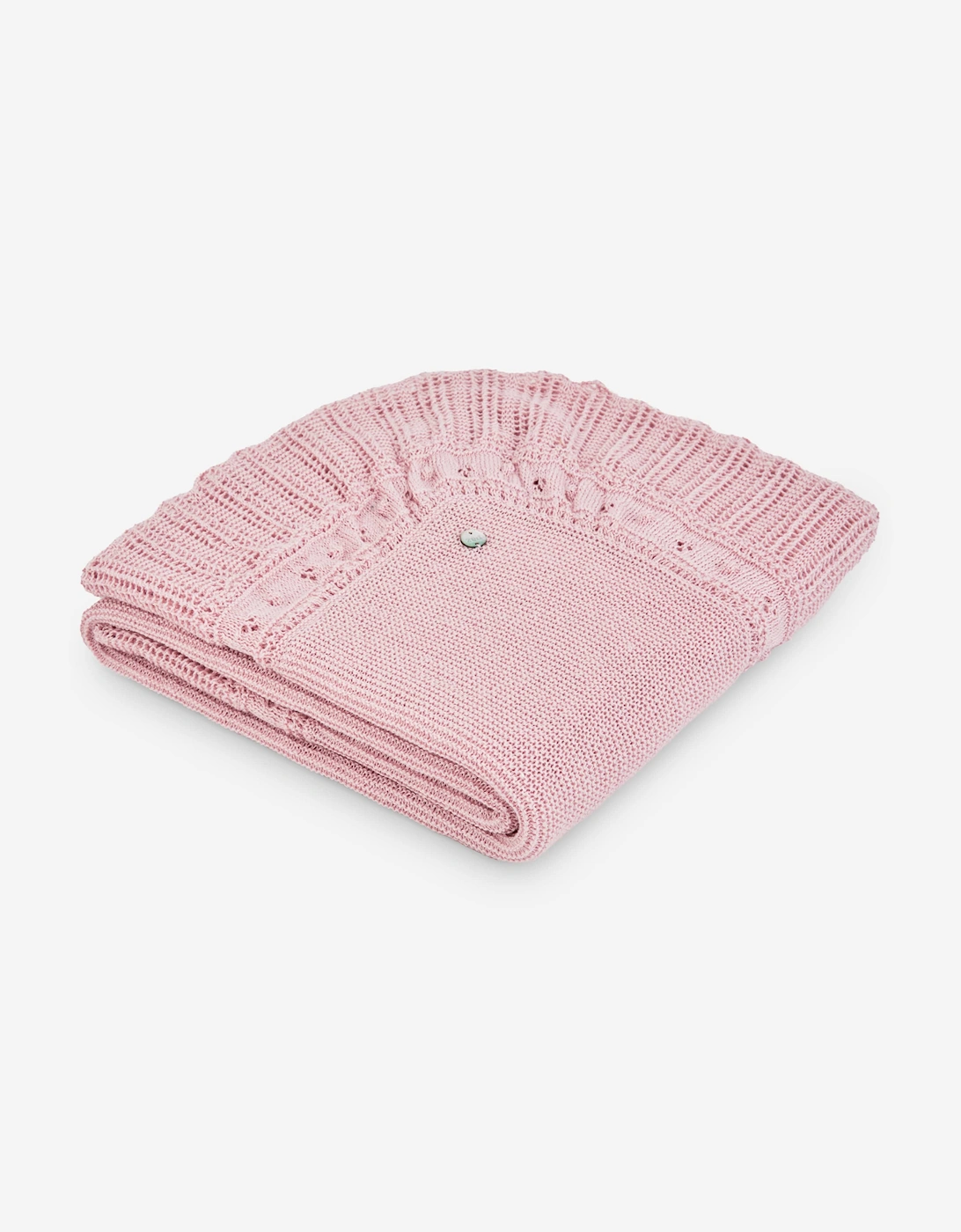 Baby Girls Cotton Knit Shawl in Pink (100cm), 3 of 2