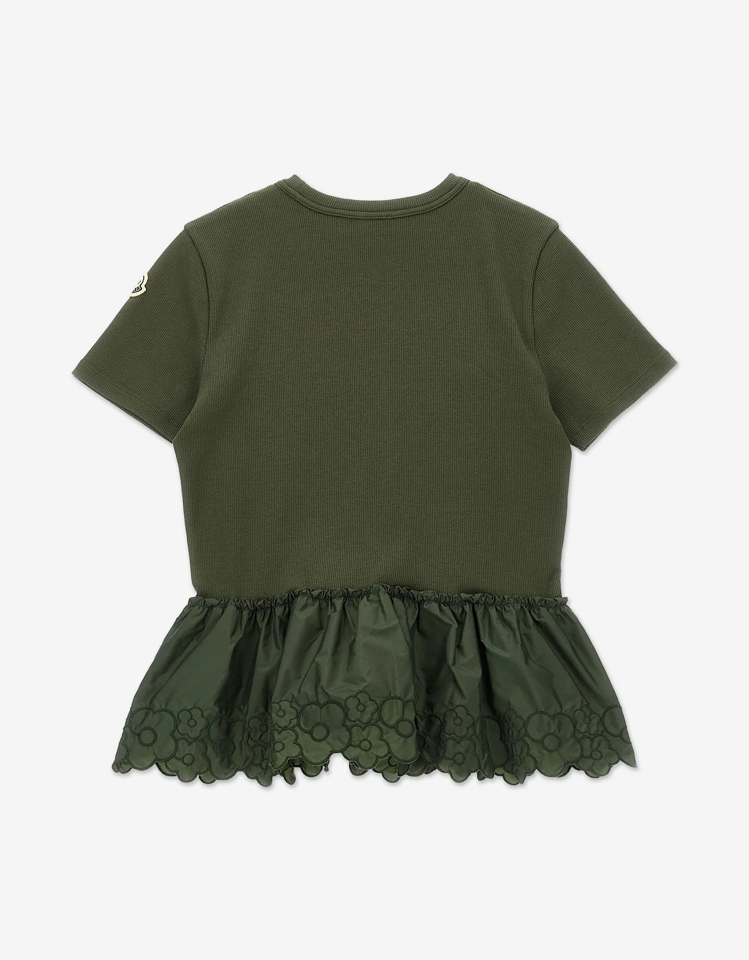 Enfant Girls Embroidered Flower T-Shirt in Green