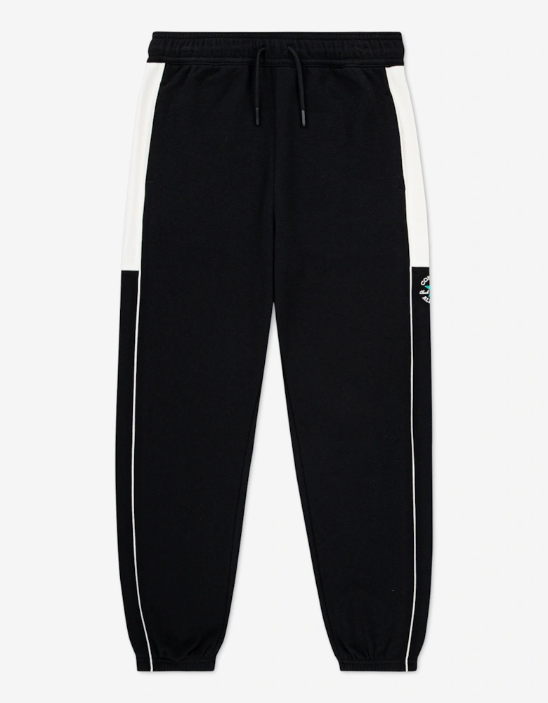 Boys Piping and Colourblock Joggers in Black