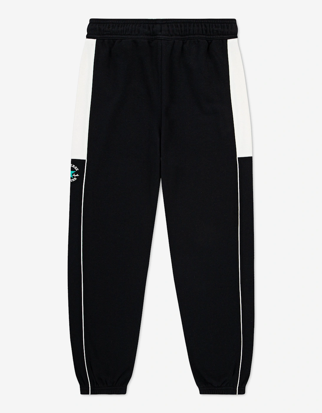 Boys Piping and Colourblock Joggers in Black