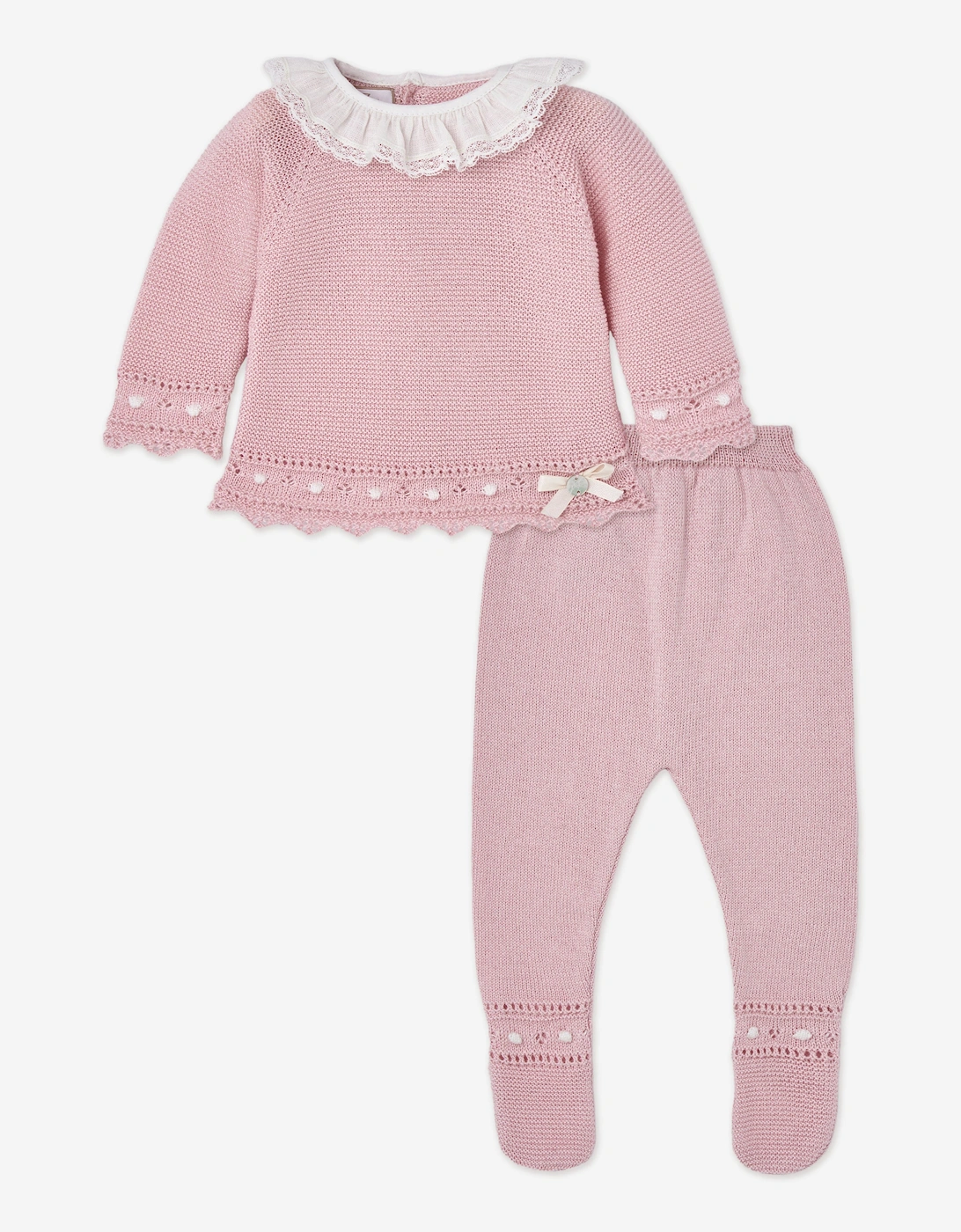 Baby Girls 2 Piece Cotton Knit Set in Pink, 6 of 5