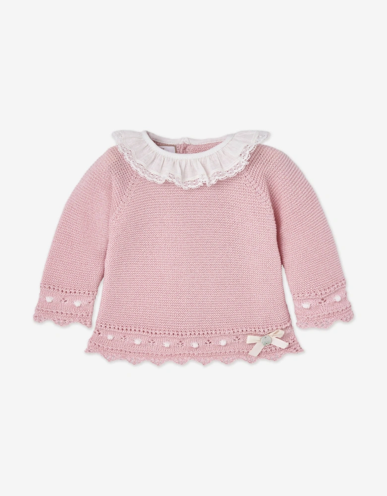 Baby Girls 2 Piece Cotton Knit Set in Pink