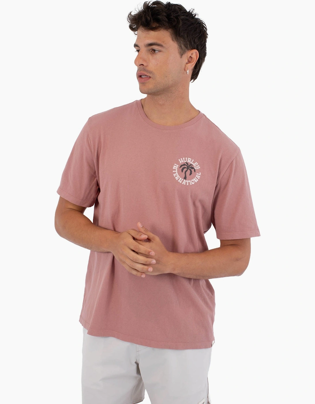 hurley Men's Hurley Mens PALM Short Sleeve T-Shirt - Pink