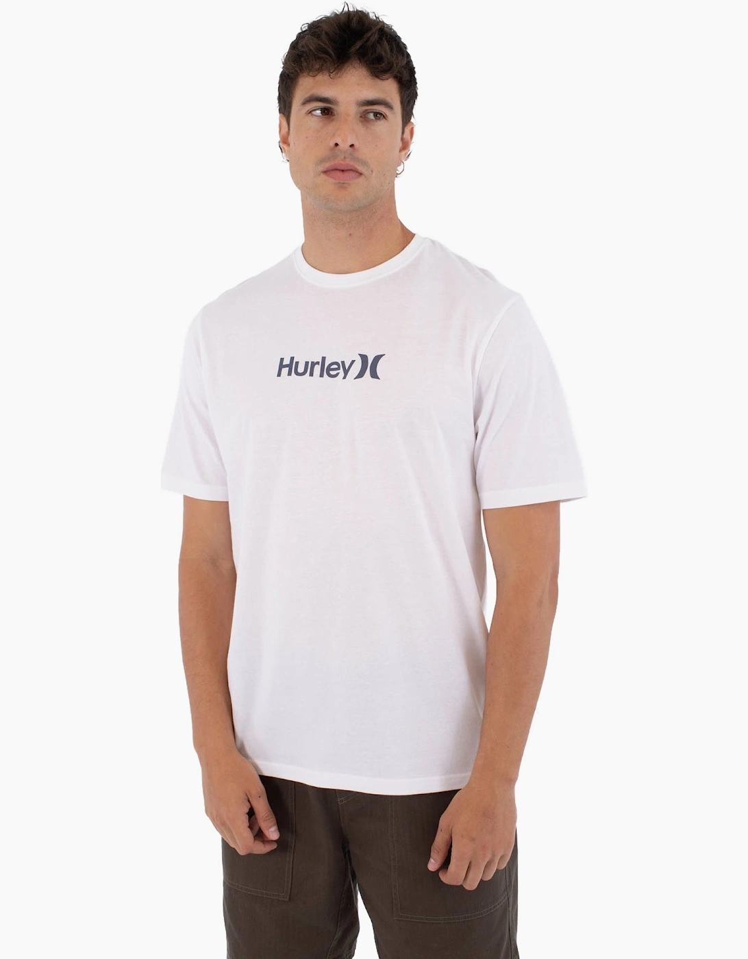 Hurley Men's White Printing Press O & O Short Sleeve T-Shirt - Size: 44