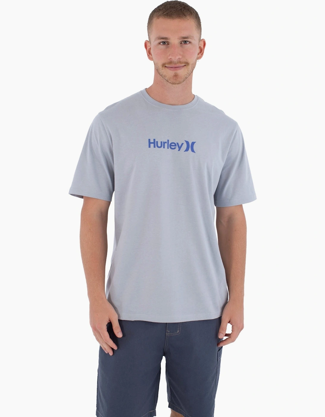 Hurley Men's Grey Printing Press O & O Short Sleeve T-Shirt - Size: 36