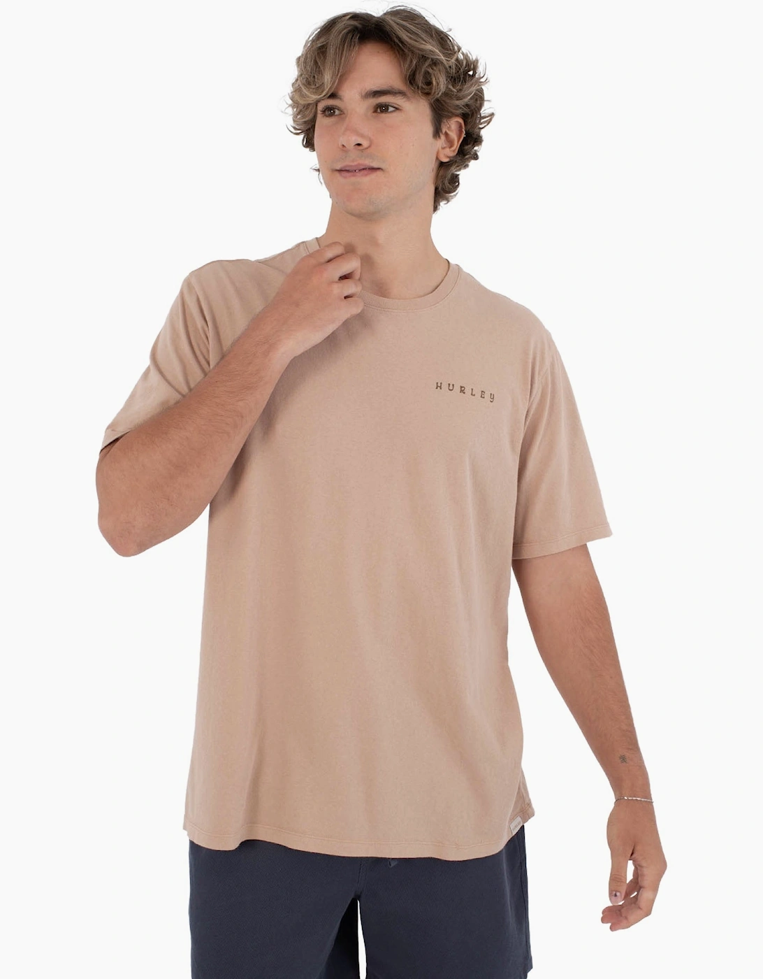 hurley Men's Hurley Mens Cycles Of the Earth Short Sleeve T-Shirt - Tan