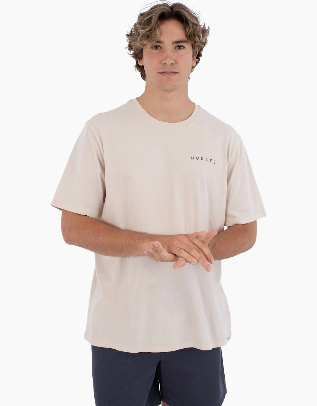 hurley Men's Hurley Mens Cycles Of the Earth Short Sleeve T-Shirt - Cream