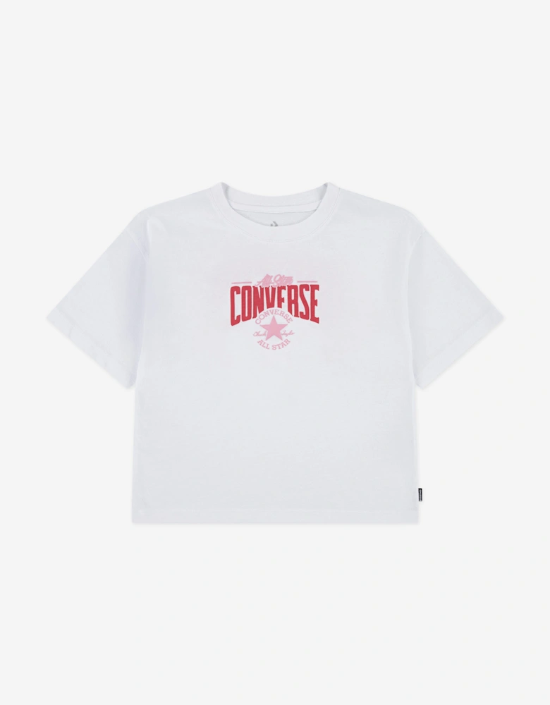 Girls Multi Hit GFX Boxy T-Shirt in White