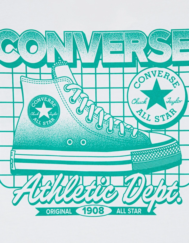 Boys Frontback Retro Sneaker T-Shirt in Ivory