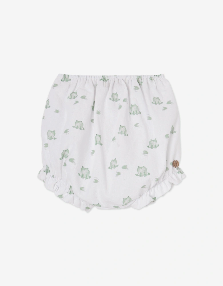 Baby Girls Cotton Knit Dress with Knickers in Green