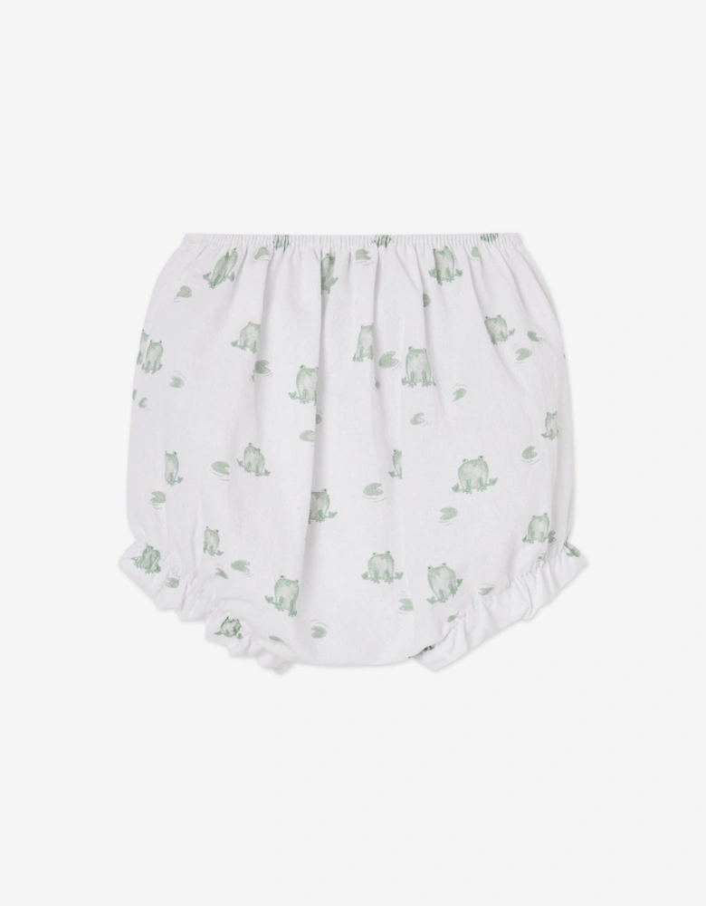 Baby Girls Cotton Knit Dress with Knickers in Green