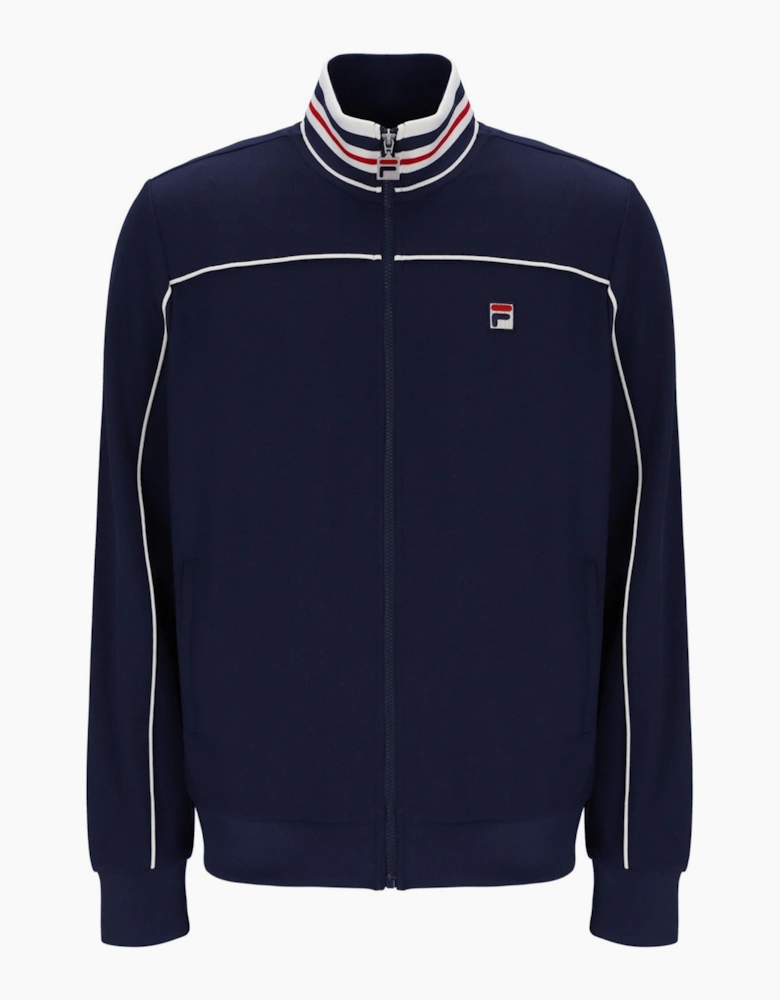 Federico Tipped Neck Track Top Jacket Navy