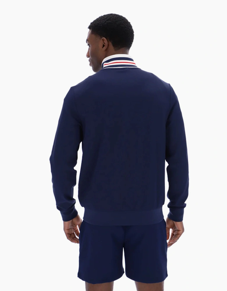 Federico Tipped Neck Track Top Jacket Navy