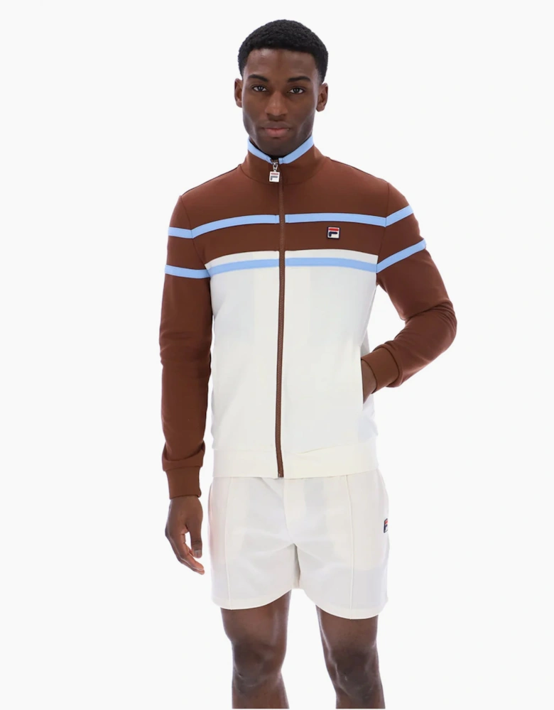 Giovanni Contrast Panels Track Top Jacket Gardenia/Cappucino/Frozen Fjord