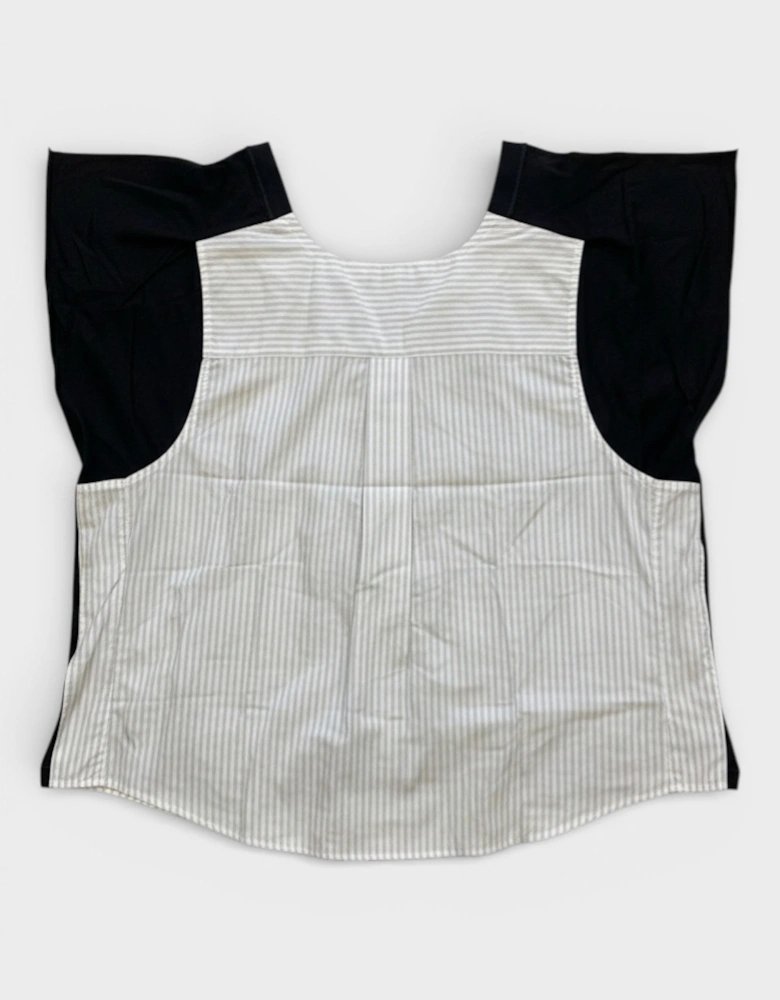 MM6 Sleeveless Cotton Pullover Stripes Shirt Black