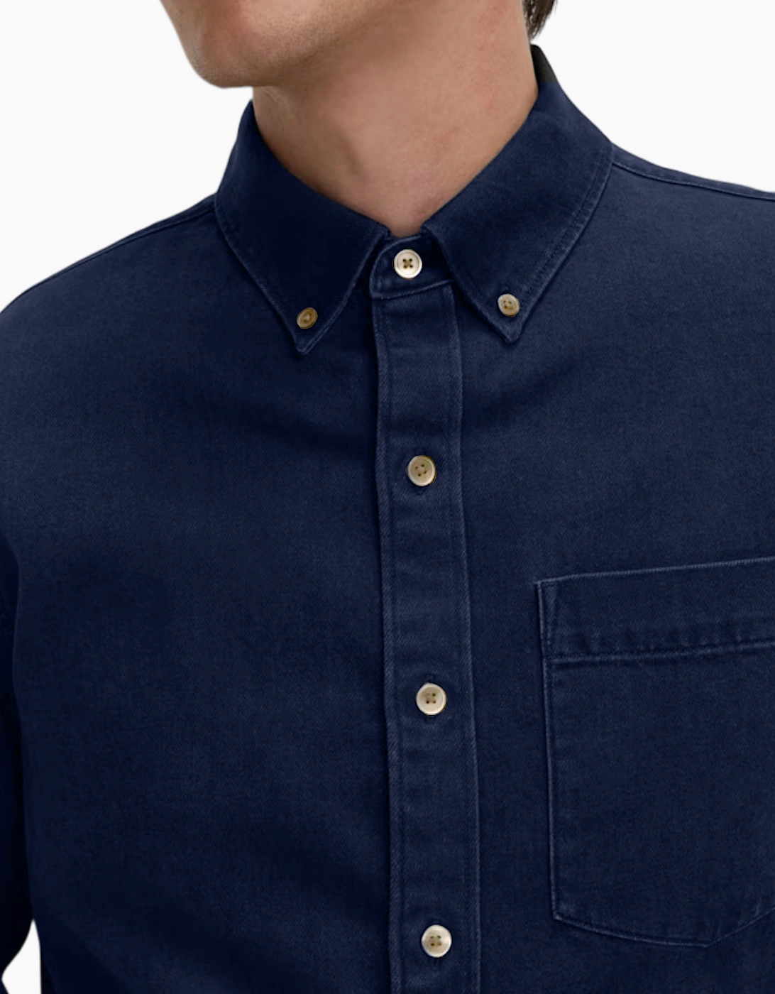 M&S Mens Denim Shirts Regular Fit Long Sleeve Top, 2 of 1