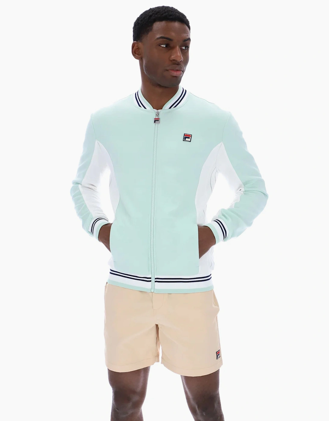 Settanta Baseball Track Top Jacket Surf Spray/White/Navy