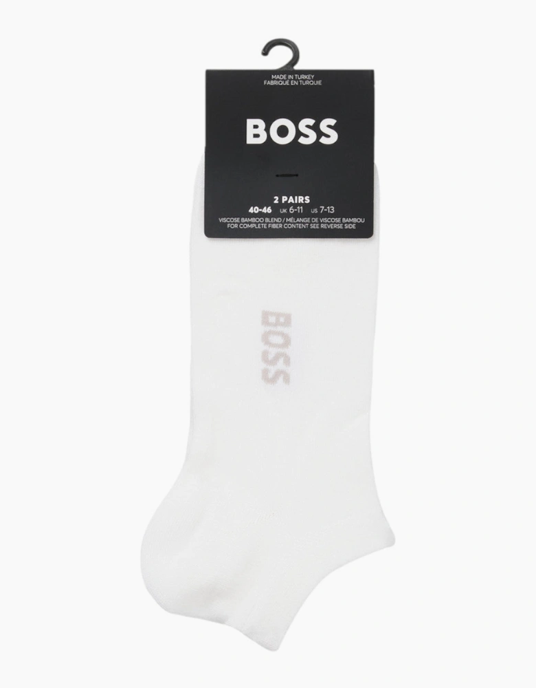 BOSS Black 2P AS Logo Bamboo Socks 100 White