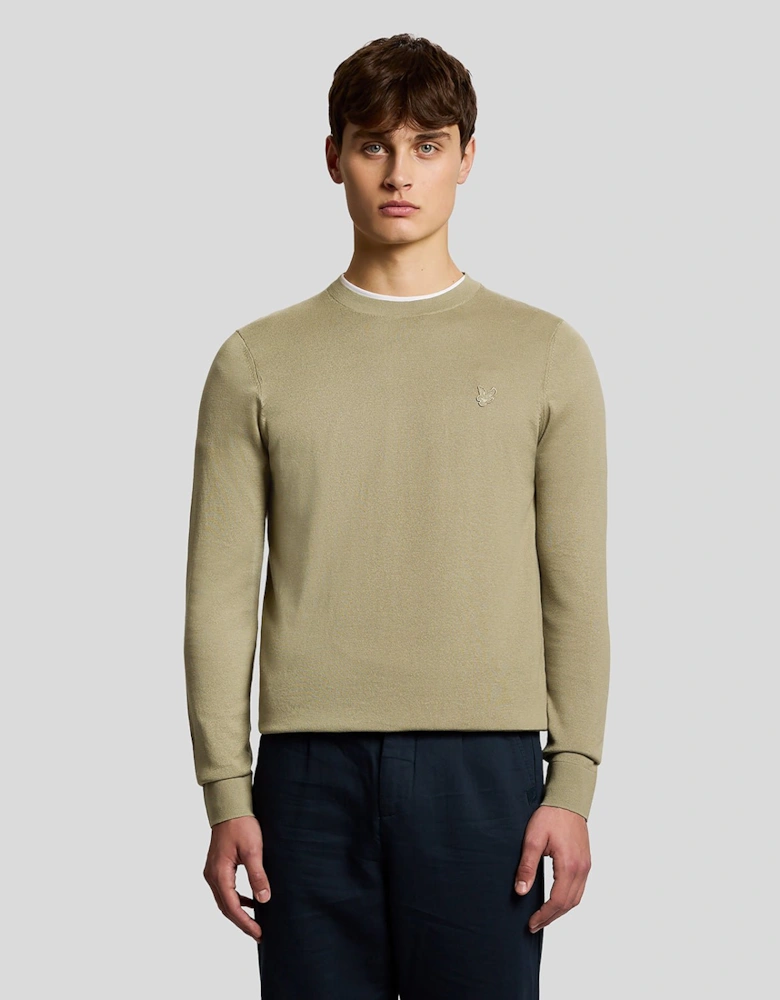 Superfine Cotton Crew Neck Jumper