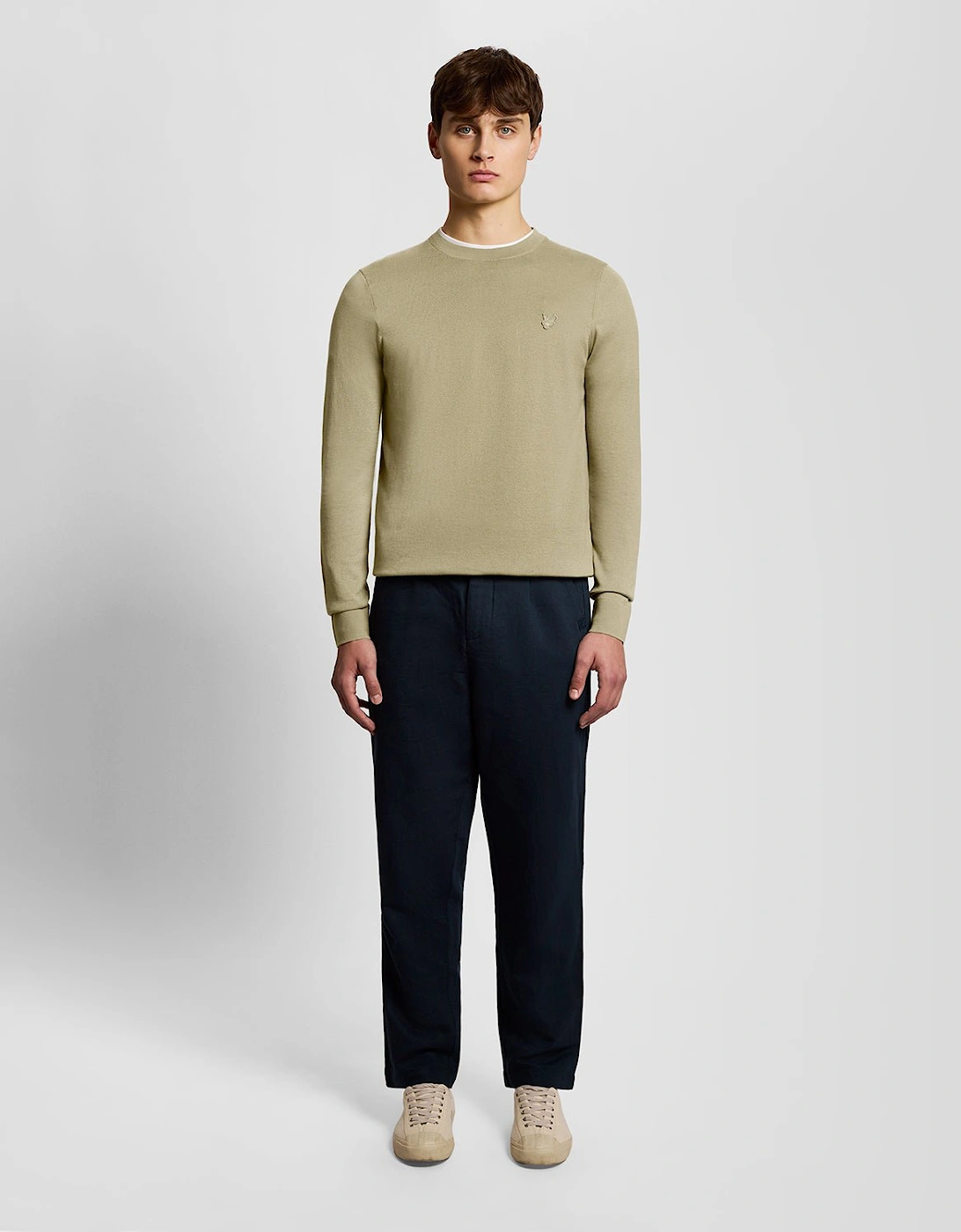 Superfine Cotton Crew Neck Jumper