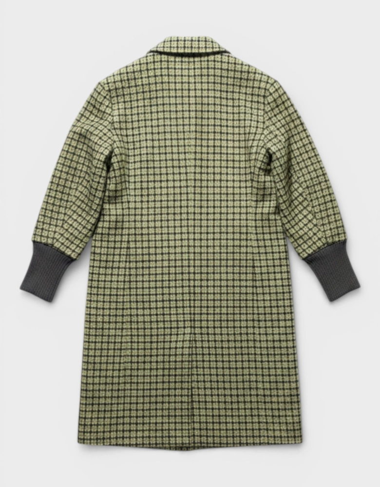 Checked Coat Jacket Green