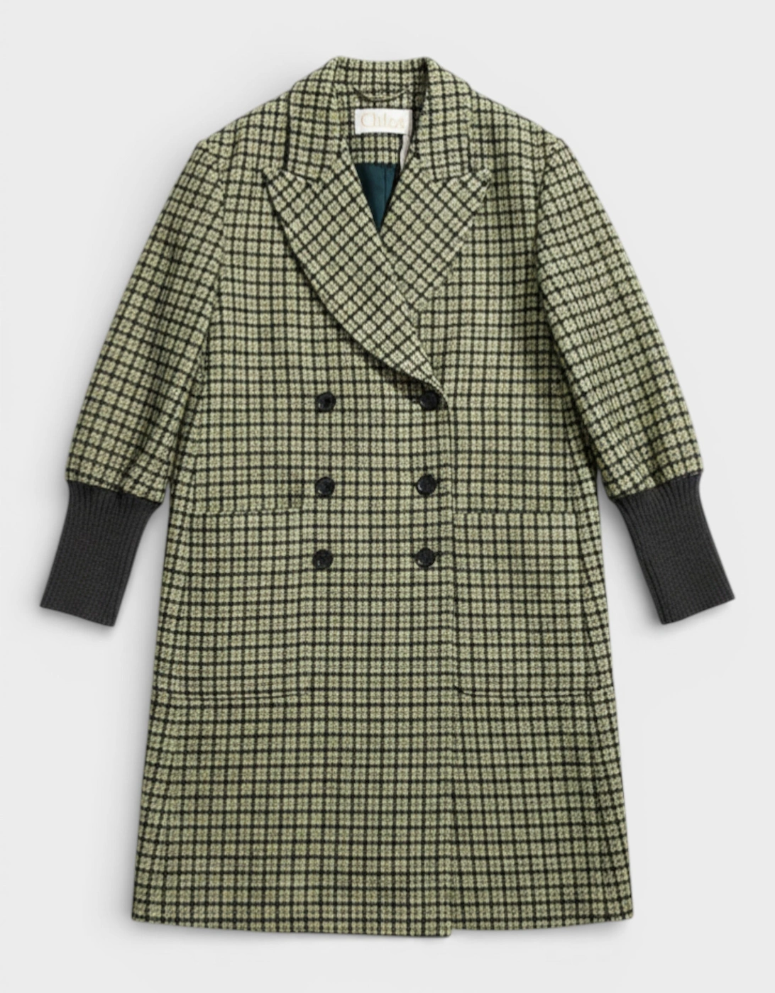 Checked Coat Jacket Green, 3 of 2