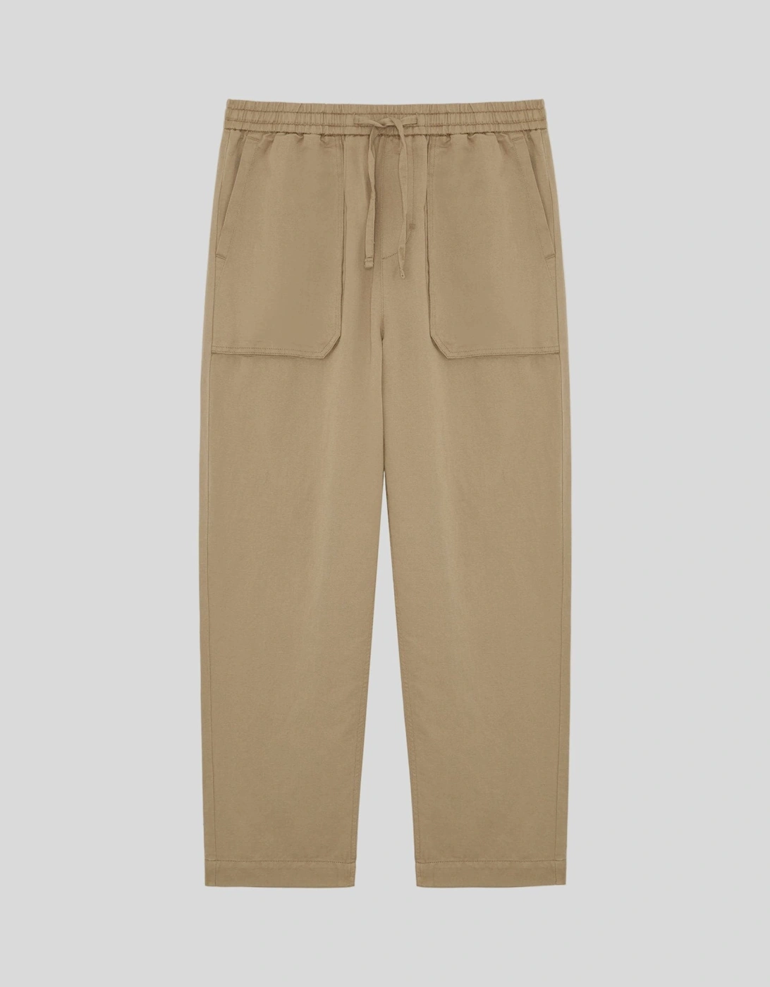 Straight Leg Linen Blend Trousers