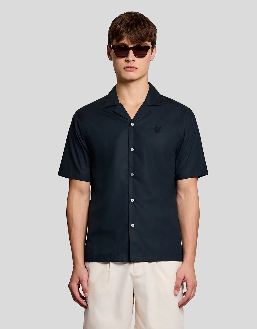Lyle And Scott Men's Black Revere Collar Poplin Shirt  38/Regular M