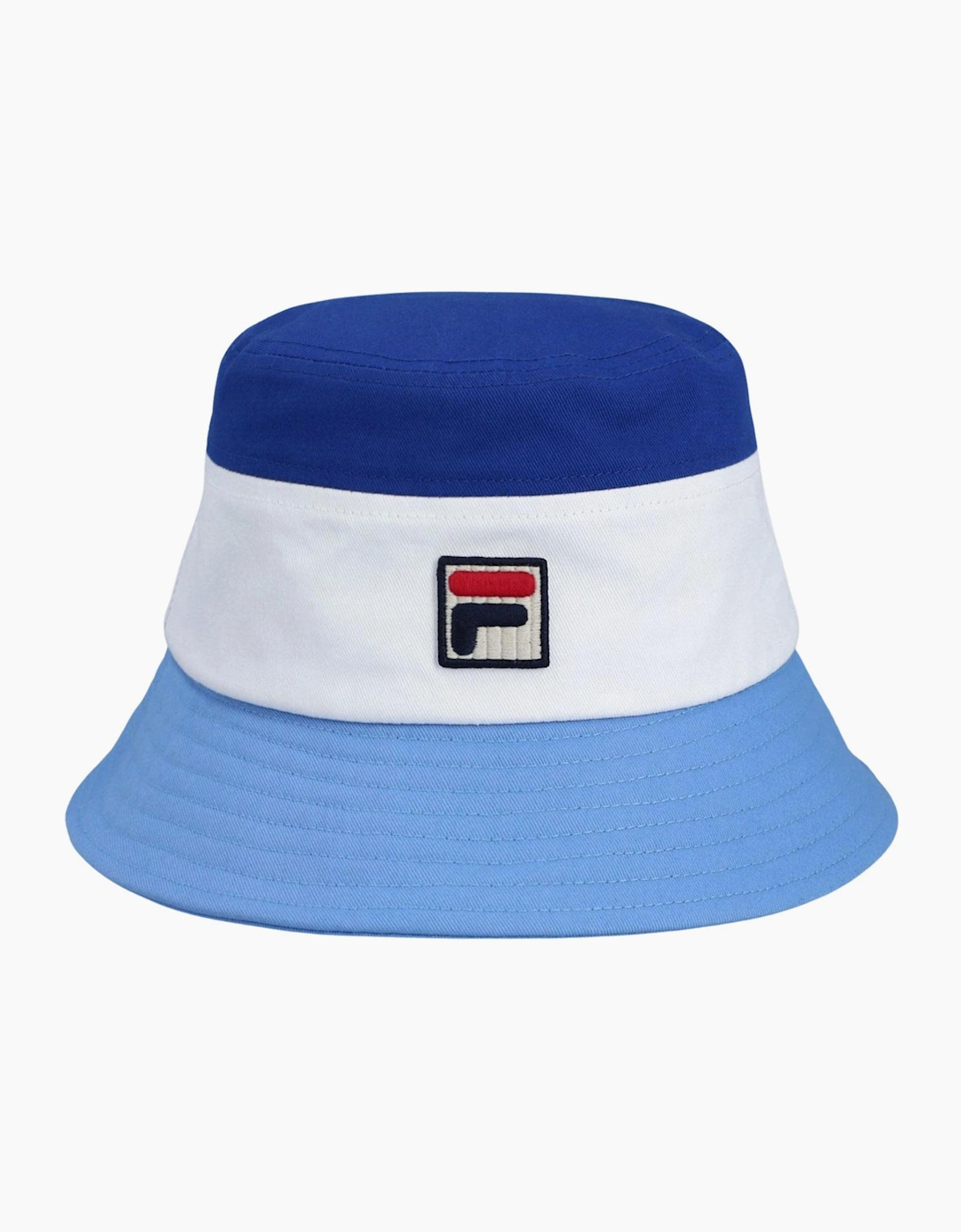 Fila Men's Blue Marco Tri Colour Heritage Logo Bucket Hat Frozen Fjord/Gardenia - Size: One Size