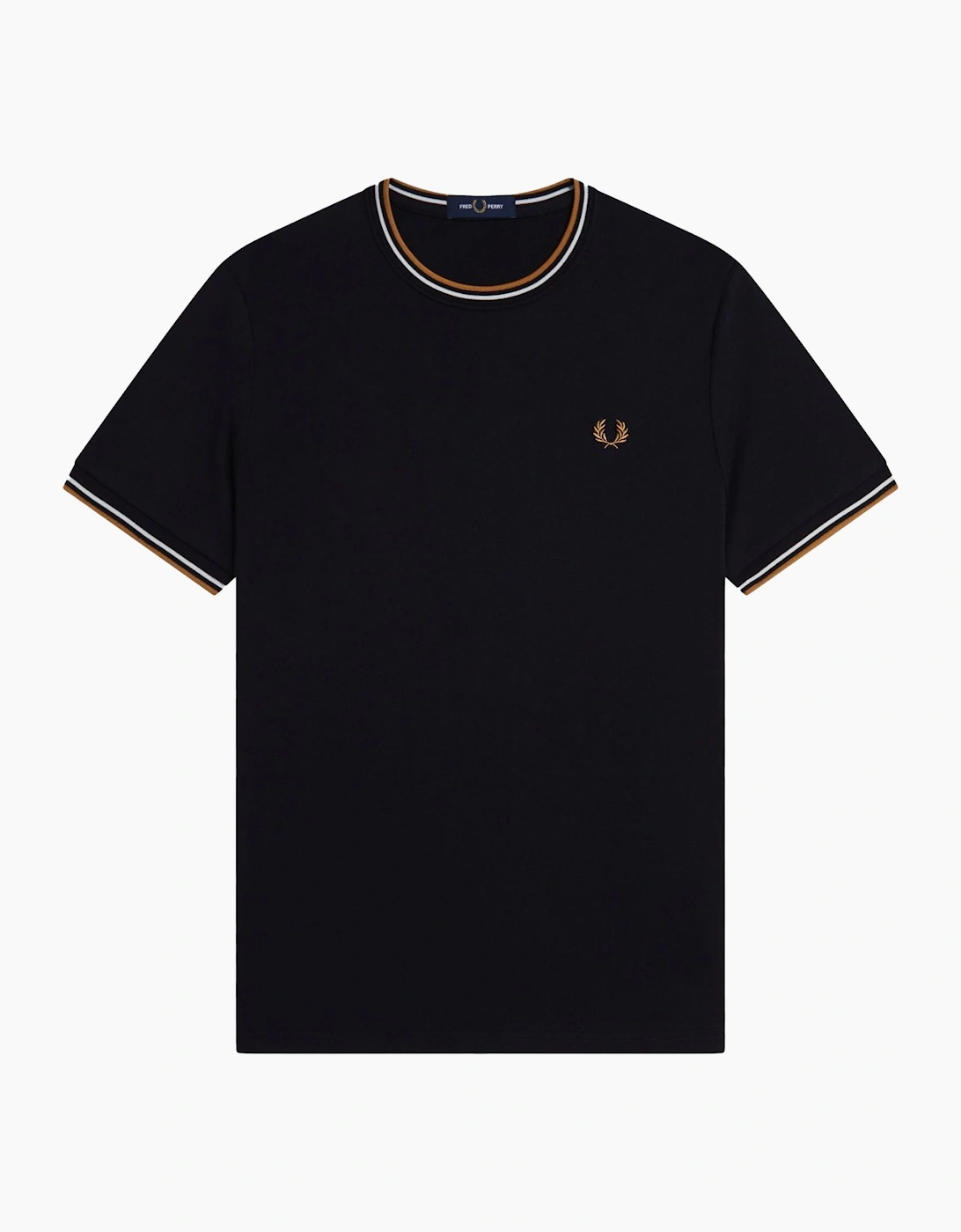 Twin Tipped T-Shirt Black/Ecru/Dark Caramel, 4 of 3