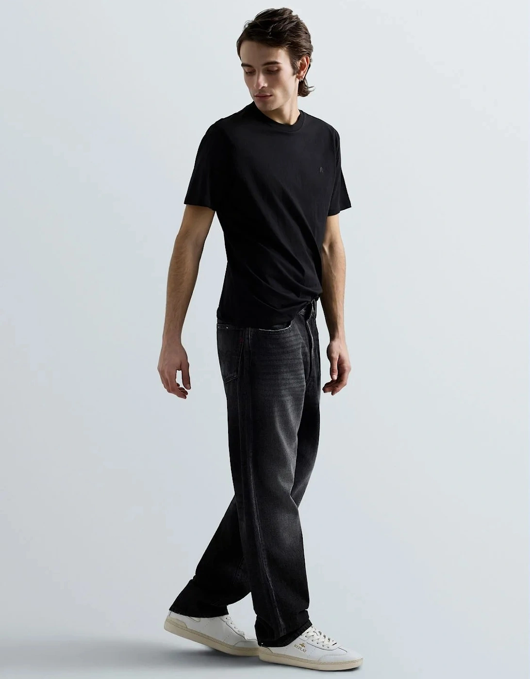 Crew-Neck Jersey T-Shirt - Black