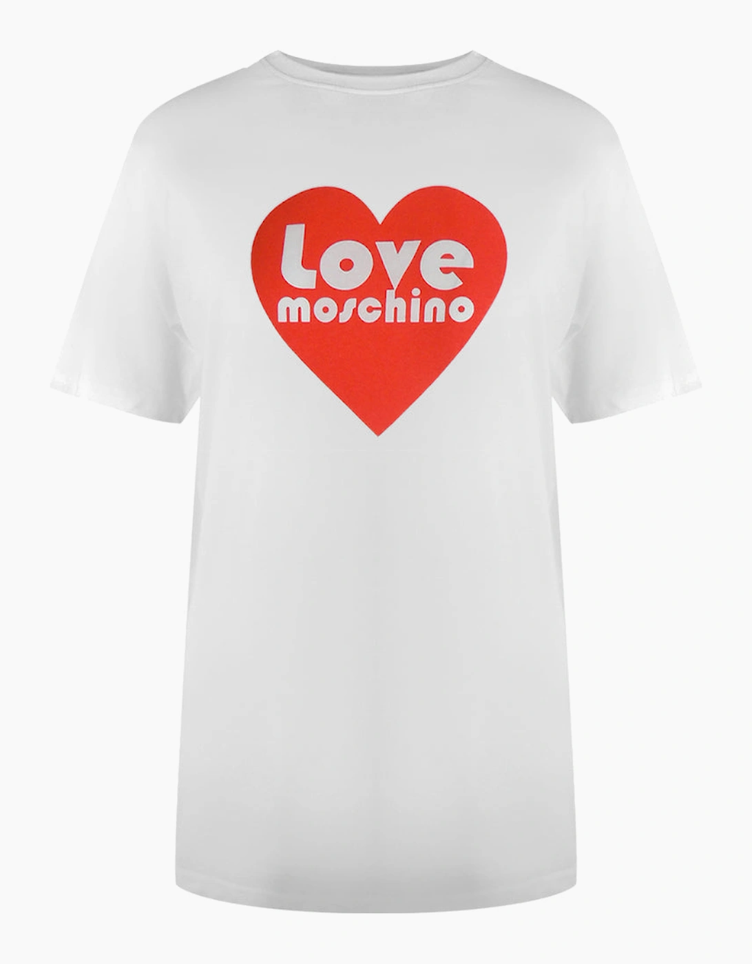 Love Moschino Women's White Heart Logo T-Shirt  14 L