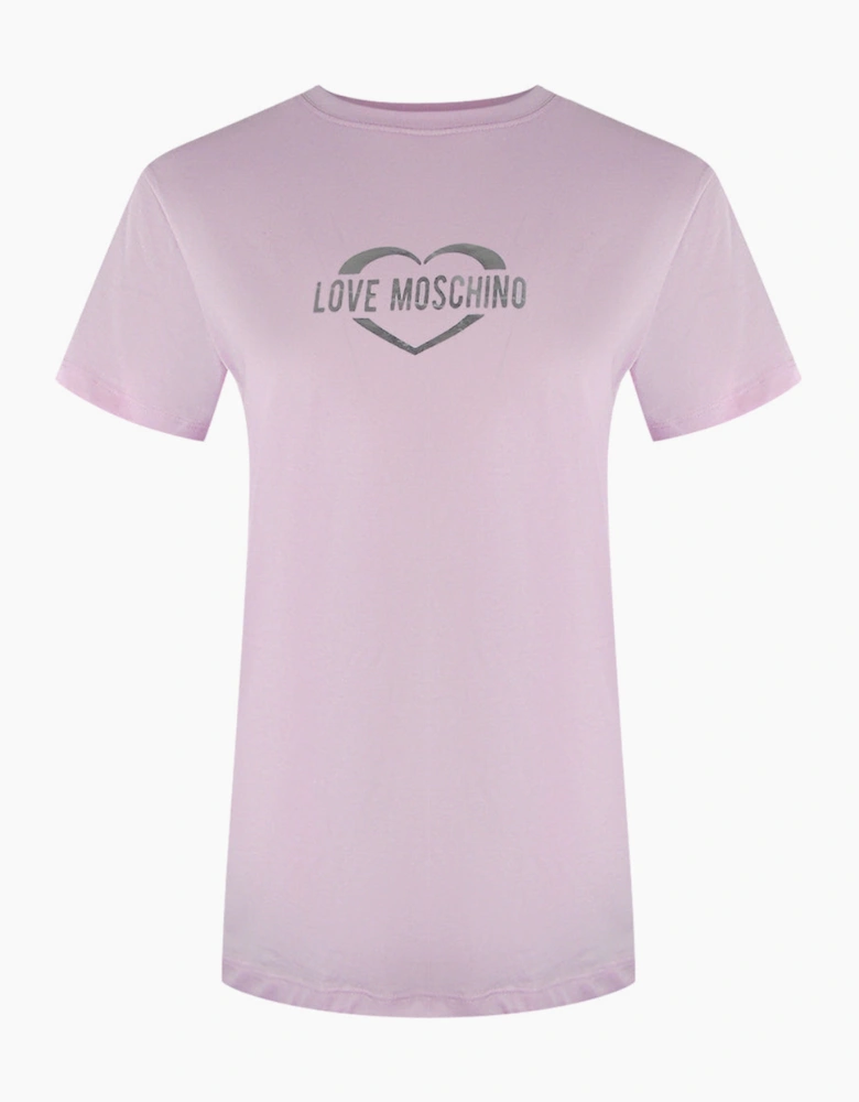 Shiny Heart Logo Pink T-Shirt