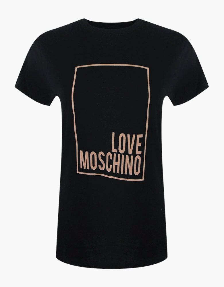 Pink Box Logo Black T-Shirt