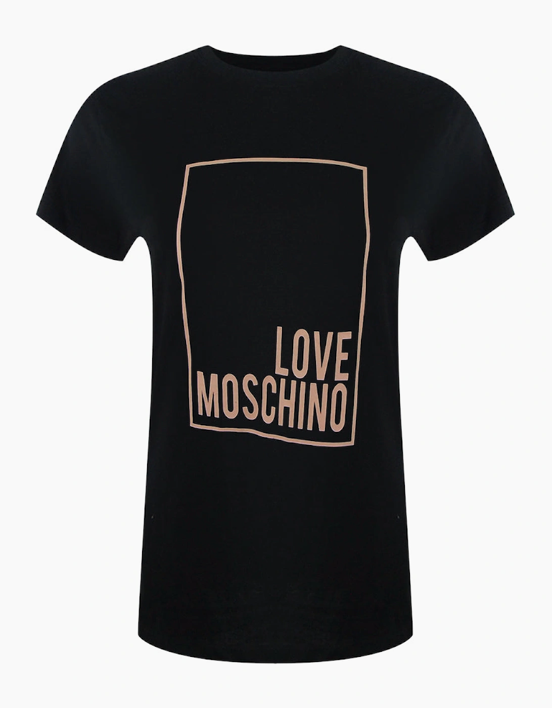 Love Moschino Women's Black Pink Box Logo T-Shirt  18/16 Xl