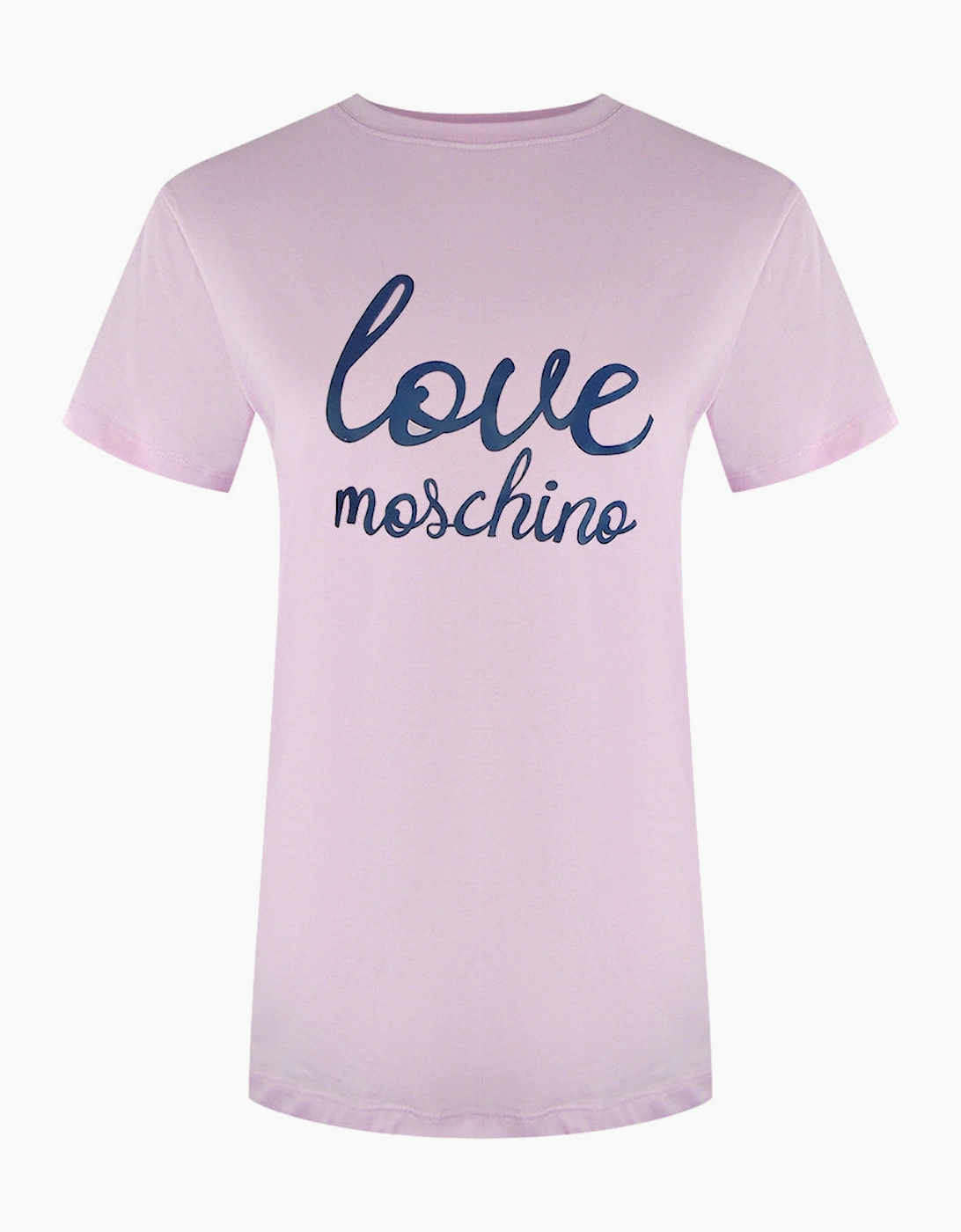 Love Moschino Women's Pink Cursive Logo T-Shirt  14 L