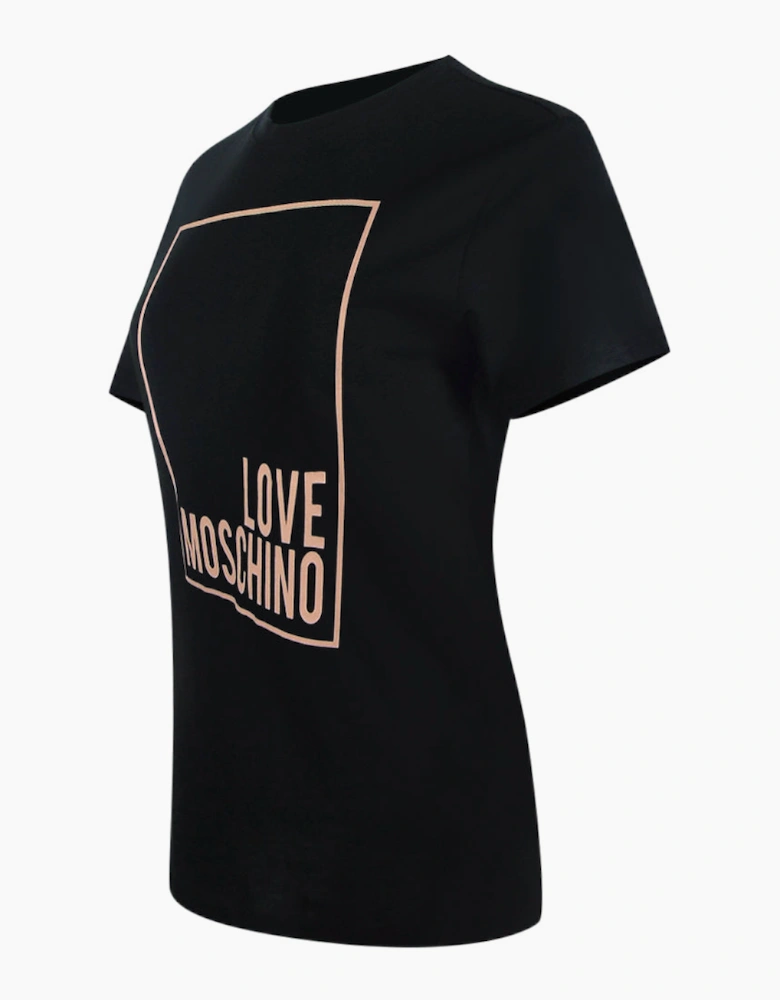 Pink Box Logo Black T-Shirt