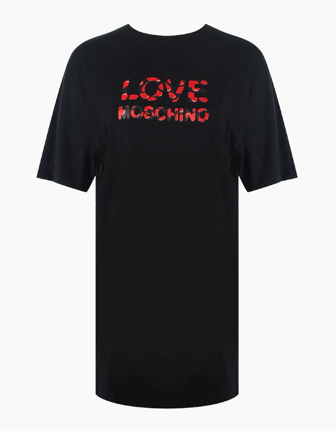 Love Moschino Women's Black Bubble Logo T-Shirt  12 M