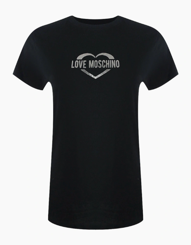 Shiny Heart Logo Black T-Shirt